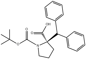 BOC-(R)-ALPHA-BENZHYDRYL-PROLINE 结构式