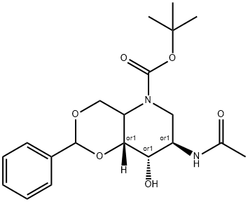 2-Acetamido-4,6-O-benzylidene-N-Boc-1,2,5-trideoxy-1,5-imino-D-glucitol