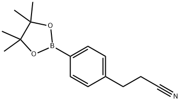 Benzenepropanenitrile, 4-(4,4,5,5-tetramethyl-1,3,2-dioxaborolan-2-yl)- Struktur