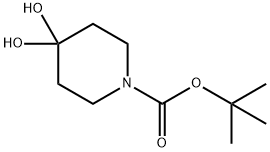tert-butyl 4,4-dihydroxypiperidine-1-carboxylate Struktur
