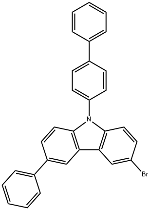 3-溴-6-苯基-9-(1,1'联苯-4-基)咔唑,1221238-03-4,结构式
