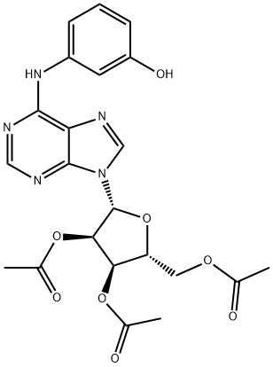 Adenosine, N-(3-hydroxyphenyl)-, 2',3',5'-triacetate Structure
