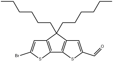 6-bromo-4,4-dihexyl-4H-cyclopenta[1,2-b:5,4-b']dithiophene-2-carbaldehyde 结构式
