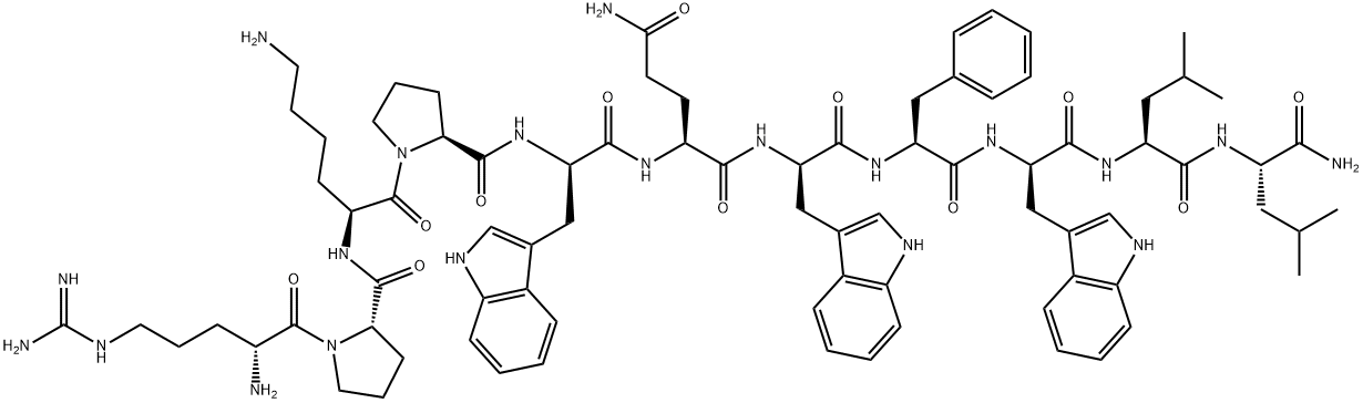 (D-Arg1,D-Trp5·7·9,Leu11)-Substance P H-D-Arg-Pro-Lys-Pro-D-Trp-Gln-D-Trp-Phe-D-Trp-Leu-Leu-NH2 Struktur