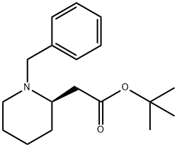 2-Piperidineacetic acid, 1-(phenylmethyl)-, 1,1-dimethylethyl ester, (2R)- Struktur