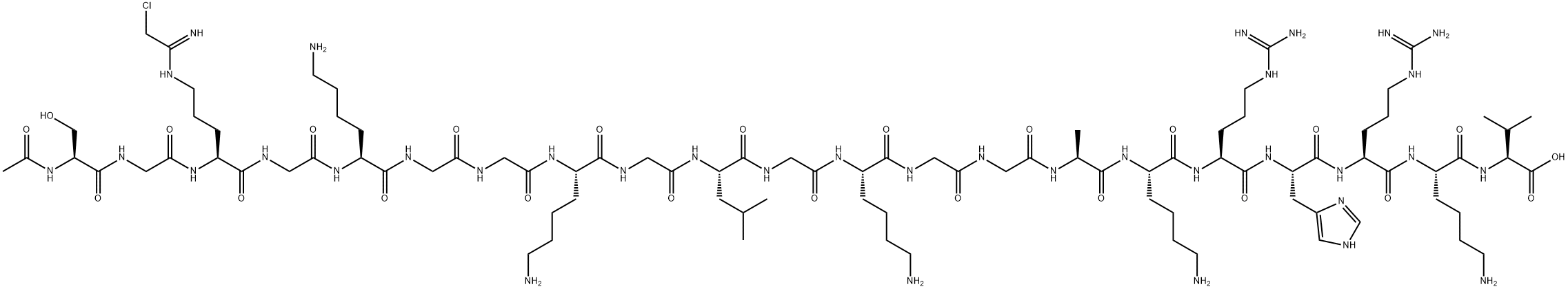 AC-SER-GLY-N5-(2-CHLORO-1-IMINOETHYL)]-ORN)-GLY-LYS-GLY-GLY-LYS-GLY-LEU-GLY-LYS-GLY-GLY-ALA-LYS-ARG-HIS-ARG-LYS-VAL, 1229236-78-5, 结构式