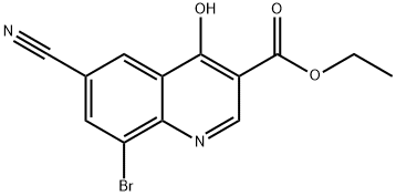 3-Quinolinecarboxylic acid, 8-bromo-6-cyano-4-hydroxy-, ethyl ester 结构式