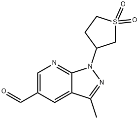1-(1,1-dioxo-1lambda6-thiolan-3-yl)-3-methyl-1H-pyrazolo[3,4-b]pyridine-5-carbaldehyde Structure