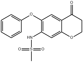 N-(3,4-二氢-4-氧代-6-苯氧基- 2H-1-苯并吡喃 -7-基) -甲磺酰胺 结构式