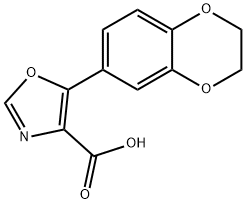 5-(2,3-二氢-1,4-苯并二噁英-6-基)-1,3-噁唑-4-羧酸, 1240165-83-6, 结构式
