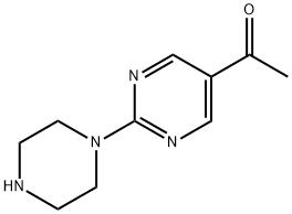 1-[2-(1-哌嗪基)-5-嘧啶基]乙酮, 1240293-02-0, 结构式