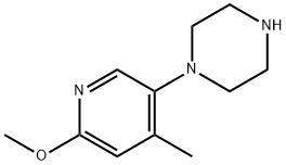 Piperazine, 1-(6-methoxy-4-methyl-3-pyridinyl)- 结构式