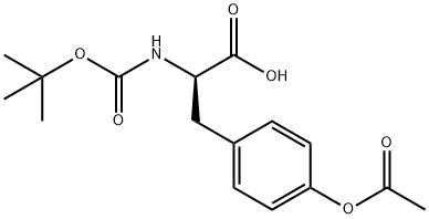 (2R)-3-[4-(acetyloxy)phenyl]-2-{[(tert-butoxy)carbonyl]amino}propanoic acid 结构式