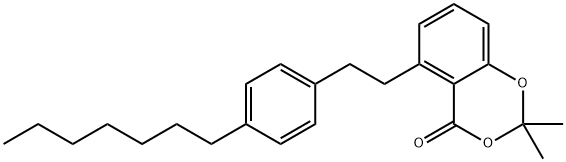 4H-1,3-Benzodioxin-4-one, 5-[2-(4-heptylphenyl)ethyl]-2,2-dimethyl-,1243583-81-4,结构式