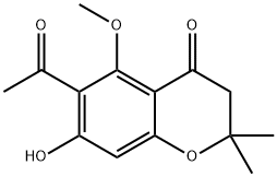 6-Acetyl-7-hydroxy-5-methoxy-2,2-dimethylchroman-4-one 化学構造式
