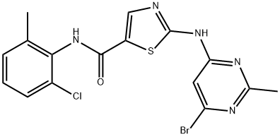 5-Thiazolecarboxamide, 2-[(6-bromo-2-methyl-4-pyrimidinyl)amino]-N-(2-chloro-6-methylphenyl)- 结构式