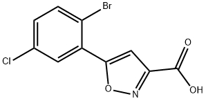 5-(2-bromo-5-chlorophenyl)isoxazole-3-carboxylic acid,1245194-22-2,结构式