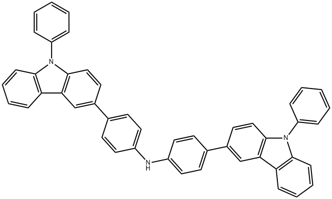 4-(9-苯基-9H-咔唑-3-基)-N-[4-(9-苯基-9H-咔唑-3-基)苯基]-苯胺,1245524-59-7,结构式