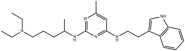 2,4-Pyrimidinediamine, N2-[4-(diethylamino)-1-methylbutyl]-N4-[2-(1H-indol-3-yl)ethyl]-6-methyl- 结构式