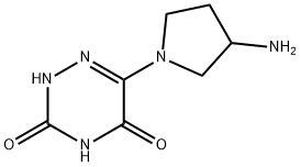 1,2,4-Triazine-3,5(2H,4H)-dione, 6-(3-amino-1-pyrrolidinyl)- Struktur