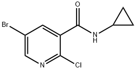 3-Pyridinecarboxamide, 5-bromo-2-chloro-N-cyclopropyl- Struktur