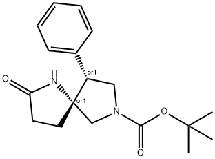 Rcemic-(5S,9S)-Tert-Butyl 2-Oxo-9-Phenyl-1,7-Diazaspiro[4.4]Nonane-7-Carboxylate Struktur