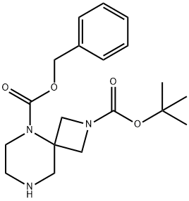 5-benzyl 2-tert-butyl 2,5,8-triazaspiro[3.5]nonane-2,5-dicarboxylate Struktur