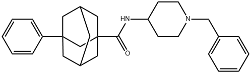 3-Phenyl-N-[1-(phenylmethyl)-4-piperidinyl]-tricyclo[3.3.1.13,7]decane-1-carboxamide 化学構造式