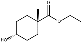 Cyclohexanecarboxylic acid, 4-hydroxy-1-methyl-, ethyl ester, cis- Struktur