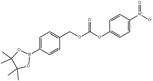 Carbonic acid, 4-nitrophenyl [4-(4,4,5,5-tetramethyl-1,3,2-dioxaborolan-2-yl)phenyl]methyl ester Structure