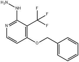 Pyridine, 2-hydrazinyl-4-(phenylmethoxy)-3-(trifluoromethyl)- Structure