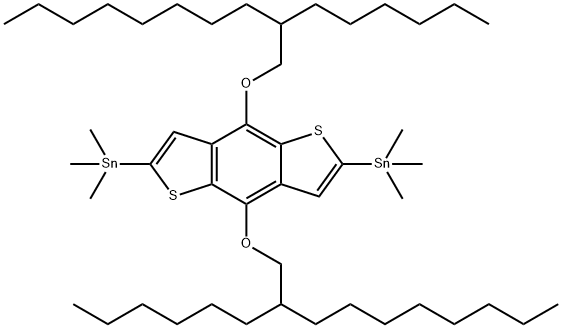 (4,8-Bis((2-hexyldecyl)oxy)benzo[1,2-b:4,5-b']dithiophene-2,6-diyl)bis(trimethylstannane) Struktur