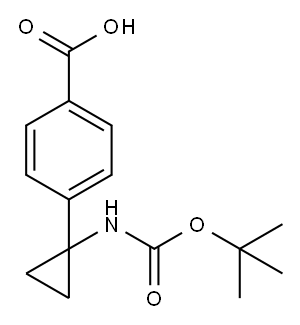 4-(1-((tert-Butoxycarbonyl)amino)cyclopropyl)benzoic acid Structure