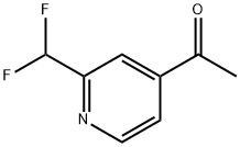 1-(2-(二氟甲基)吡啶-4-基)乙酮, 1256788-49-4, 结构式