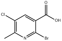 2-bromo-5-chloro-6-methylnicotinic acid 结构式