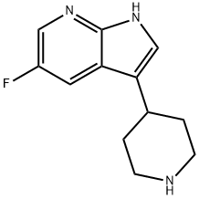 1H-Pyrrolo[2,3-b]pyridine, 5-fluoro-3-(4-piperidinyl)- 结构式