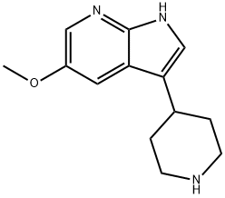 1H-Pyrrolo[2,3-b]pyridine, 5-methoxy-3-(4-piperidinyl)- 结构式