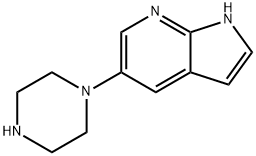 1H-Pyrrolo[2,3-b]pyridine, 5-(1-piperazinyl)- 结构式
