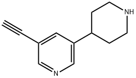 Pyridine, 3-ethynyl-5-(4-piperidinyl)- 结构式
