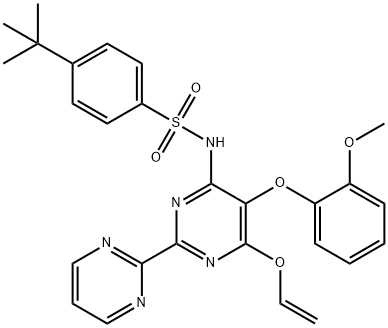 4-(1,1-dimethylethyl)-N-[6-(ethenyloxy)-5-(2-methoxyphenoxy)[2,2''-bipyrimidin]-4-yl]-Benzenesulfonamide,1257099-44-7,结构式
