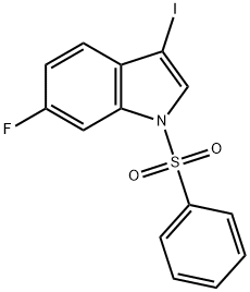 1H-Indole, 6-fluoro-3-iodo-1-(phenylsulfonyl)- 结构式