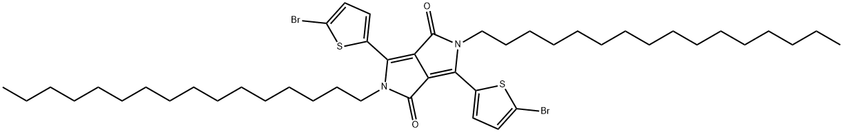 Pyrrolo[3,4-c]pyrrole-1,4-dione, 3,6-bis(5-bromo-2-thienyl)-2,5-dihexadecyl-2,5-dihydro- Structure