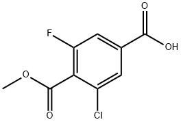 1,4-Benzenedicarboxylic acid, 2-chloro-6-fluoro-, 1-methyl ester Struktur