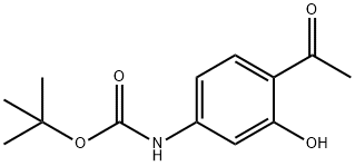 Carbamic acid, N-(4-acetyl-3-hydroxyphenyl)-, 1,1-dimethylethyl ester Structure
