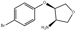 (3R,4R)-4-(4-bromophenoxy)tetrahydrofuran-3-amine, 1258963-55-1, 结构式