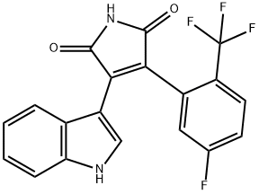 1H-Pyrrole-2,5-dione, 3-[5-fluoro-2-(trifluoromethyl)phenyl]-4-(1H-indol-3-yl)- Structure