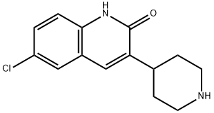 2(1H)-Quinolinone, 6-chloro-3-(4-piperidinyl)- Structure