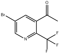Ethanone, 1-[5-bromo-2-(trifluoromethyl)-3-pyridinyl]- 结构式