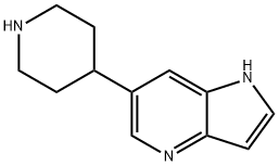 1H-Pyrrolo[3,2-b]pyridine, 6-(4-piperidinyl)- 结构式