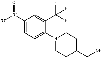 (1-(4-Nitro-2-(trifluoromethyl)phenyl)piperidin-4-yl)methanol Struktur